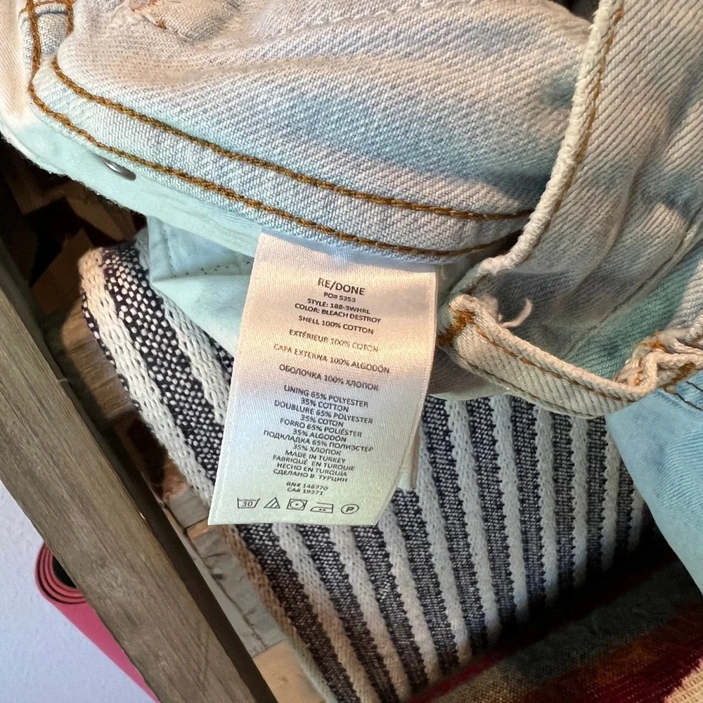 Re/Done 90s high rise loose jeans in bleach destroy size 23 - Picture 7 of 15